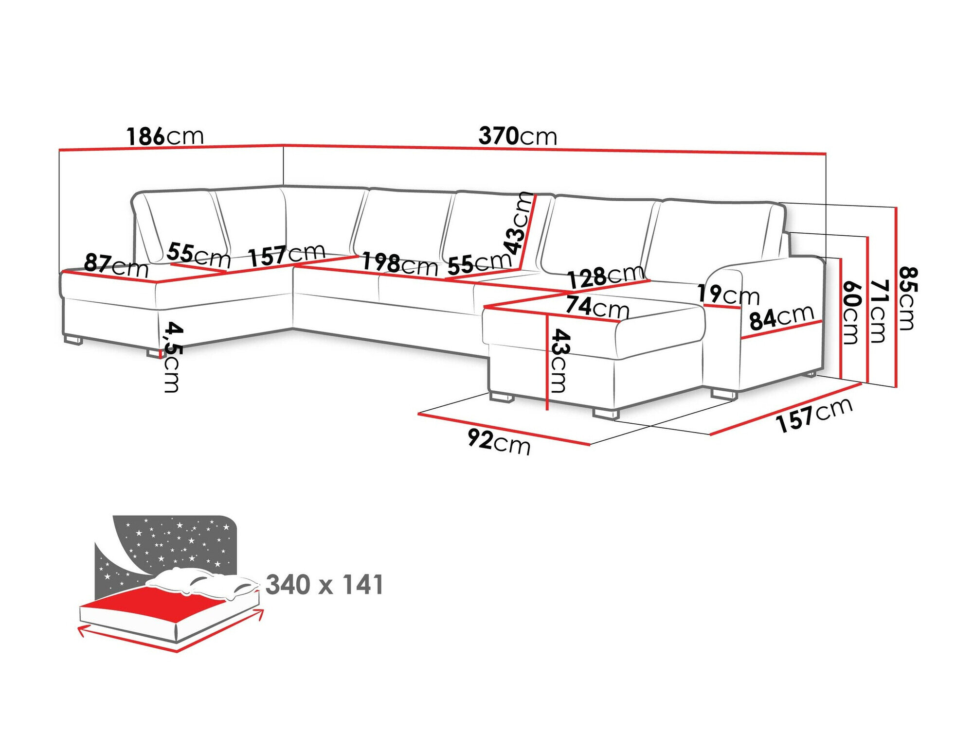 Hjørnesofa Comfivo 191 (Twist 23)