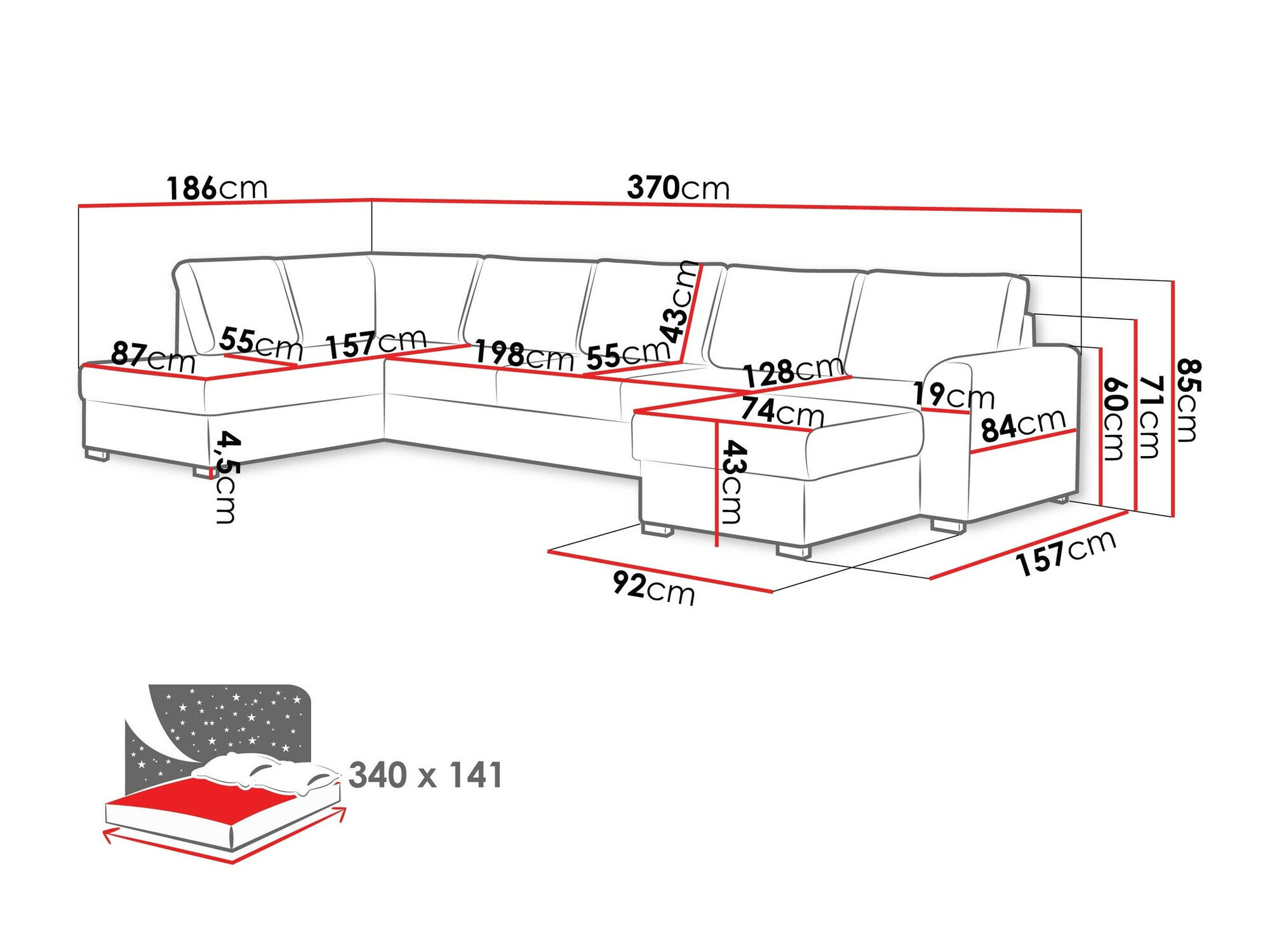 Hjørnesofa Comfivo 191 (Wave 05)