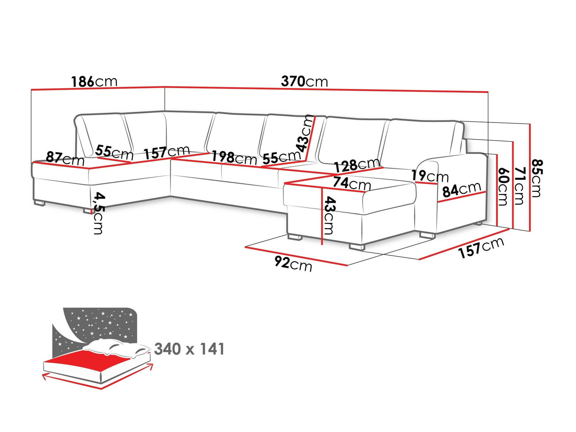 Hjørnesofa Comfivo 191 (Wave 09)