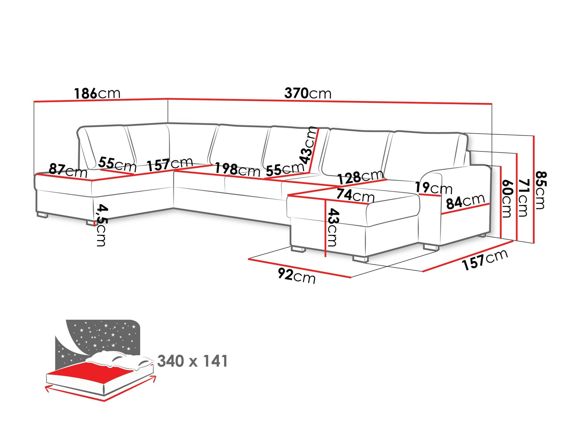 Hjørnesofa Comfivo Flumen I (Clara 215.10)