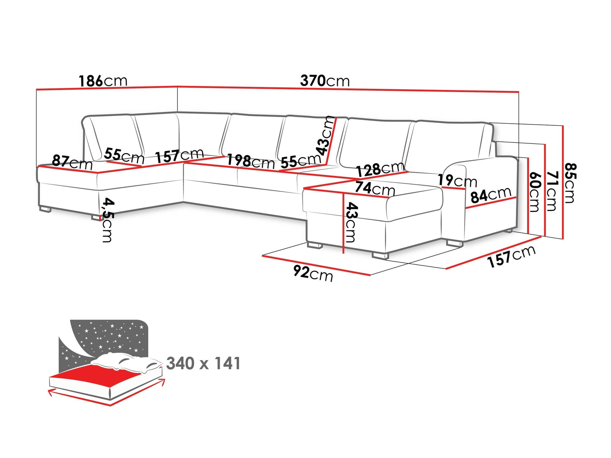 Hjørnesofa Comfivo Flumen I (Flow 06)