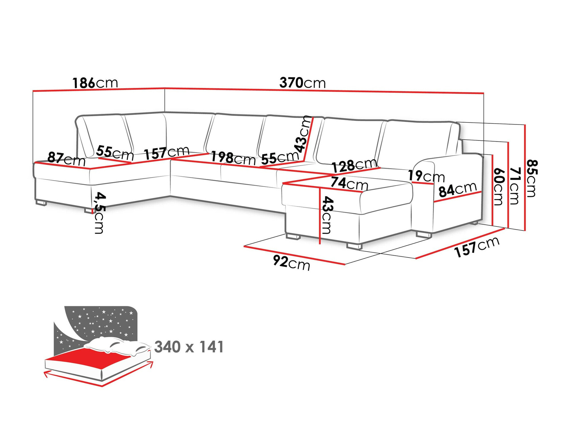 Hjørnesofa Comfivo Flumen I (Flow 22)