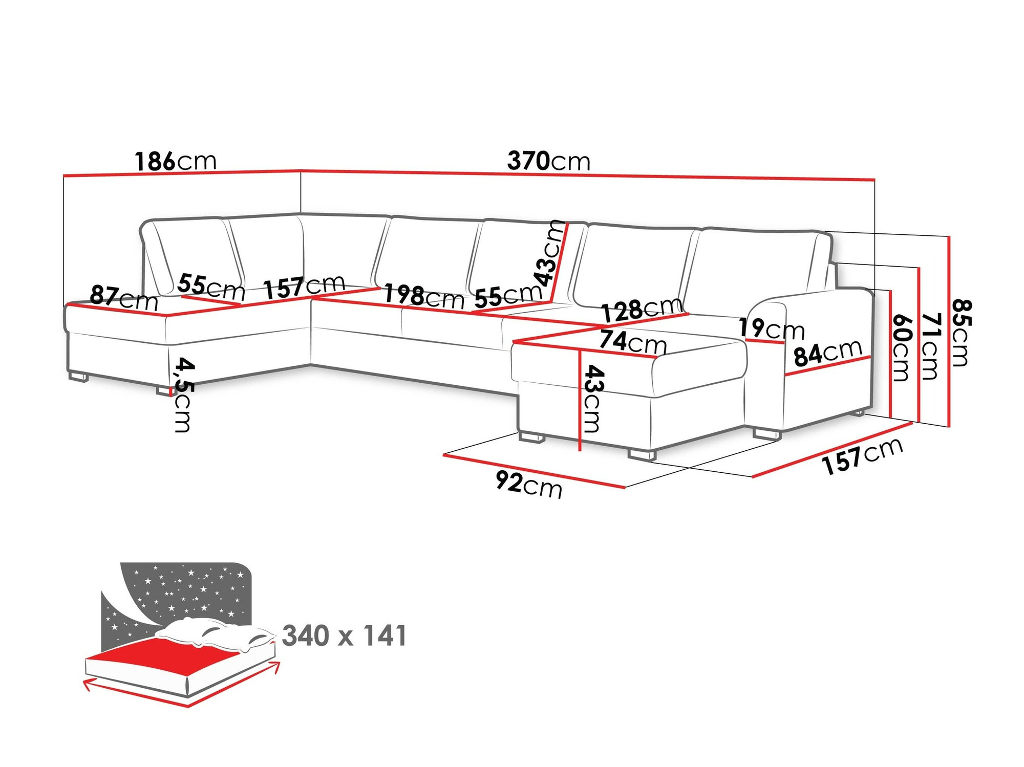 Hjørnesofa Comfivo Flumen I (Magic Velvet 2217)