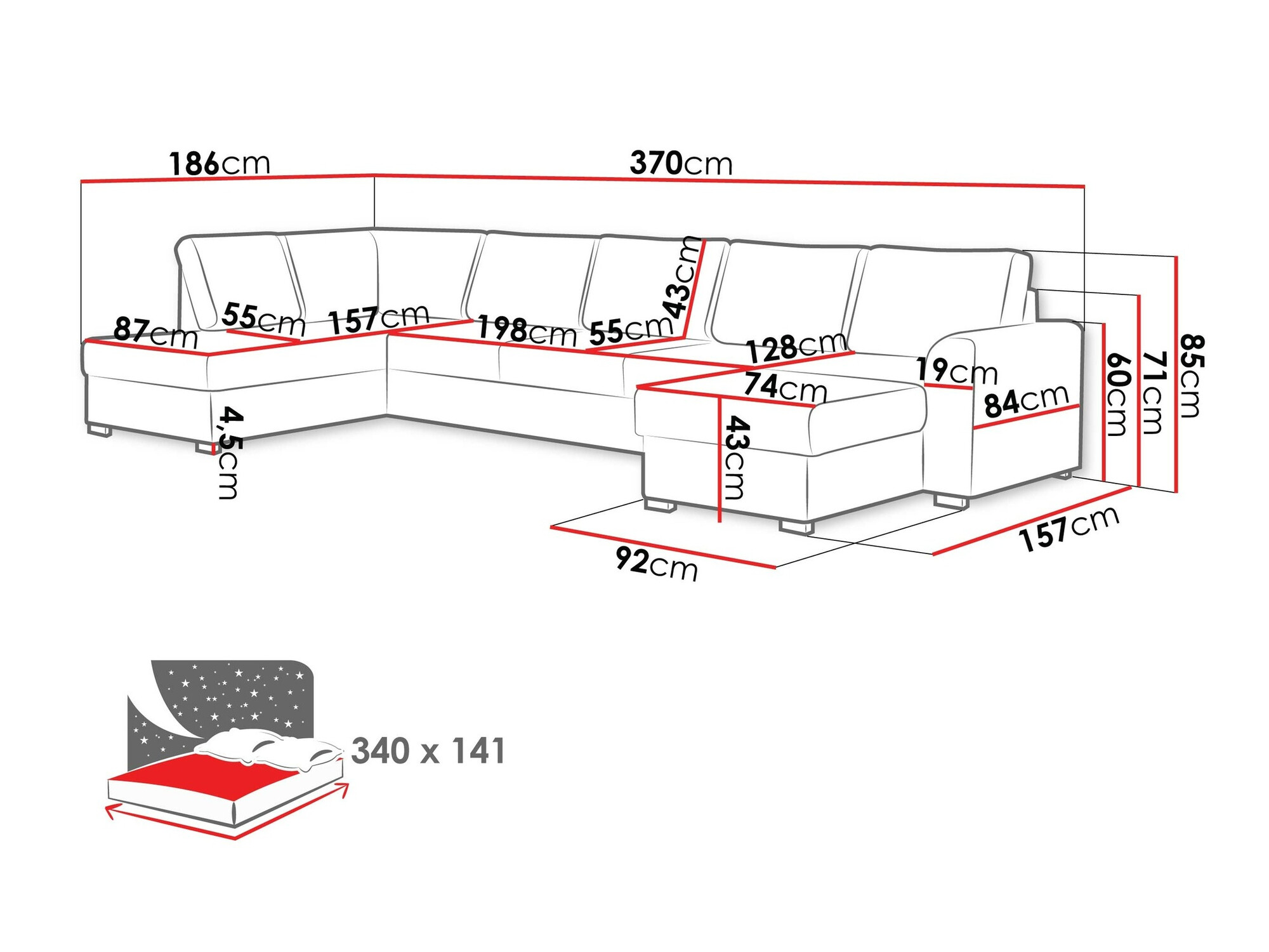 Hjørnesofa Comfivo Flumen I (Soft 011 + Majorka 03)