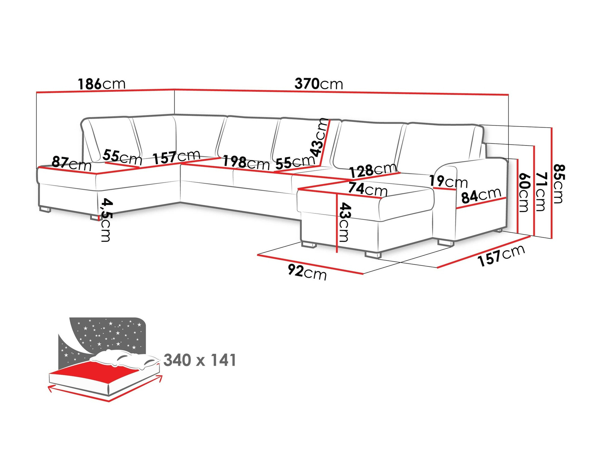 Hjørnesofa Comfivo Flumen I (Twist 23)