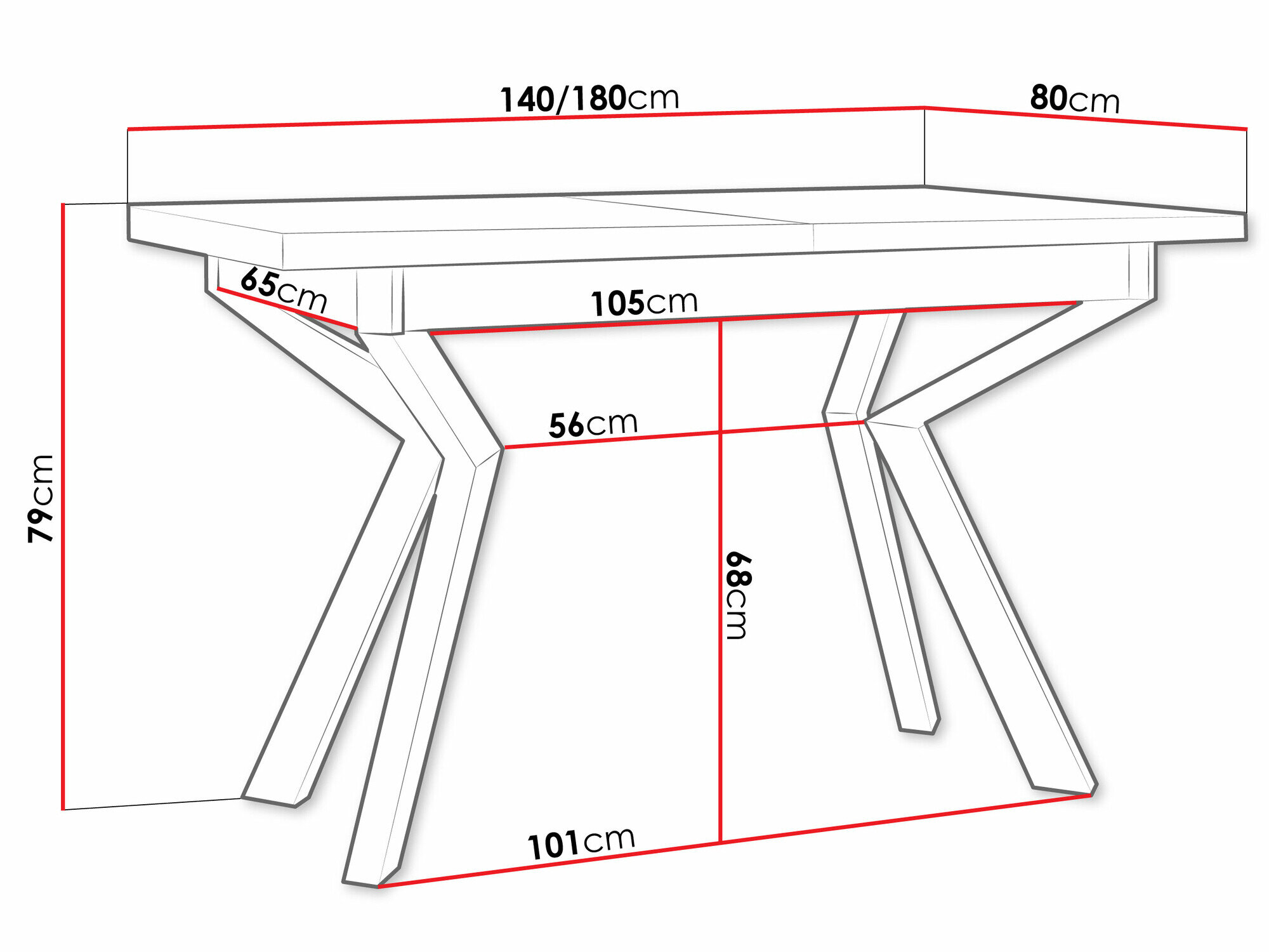 Bord Victorville 328 (Sort + Sonoma eg)