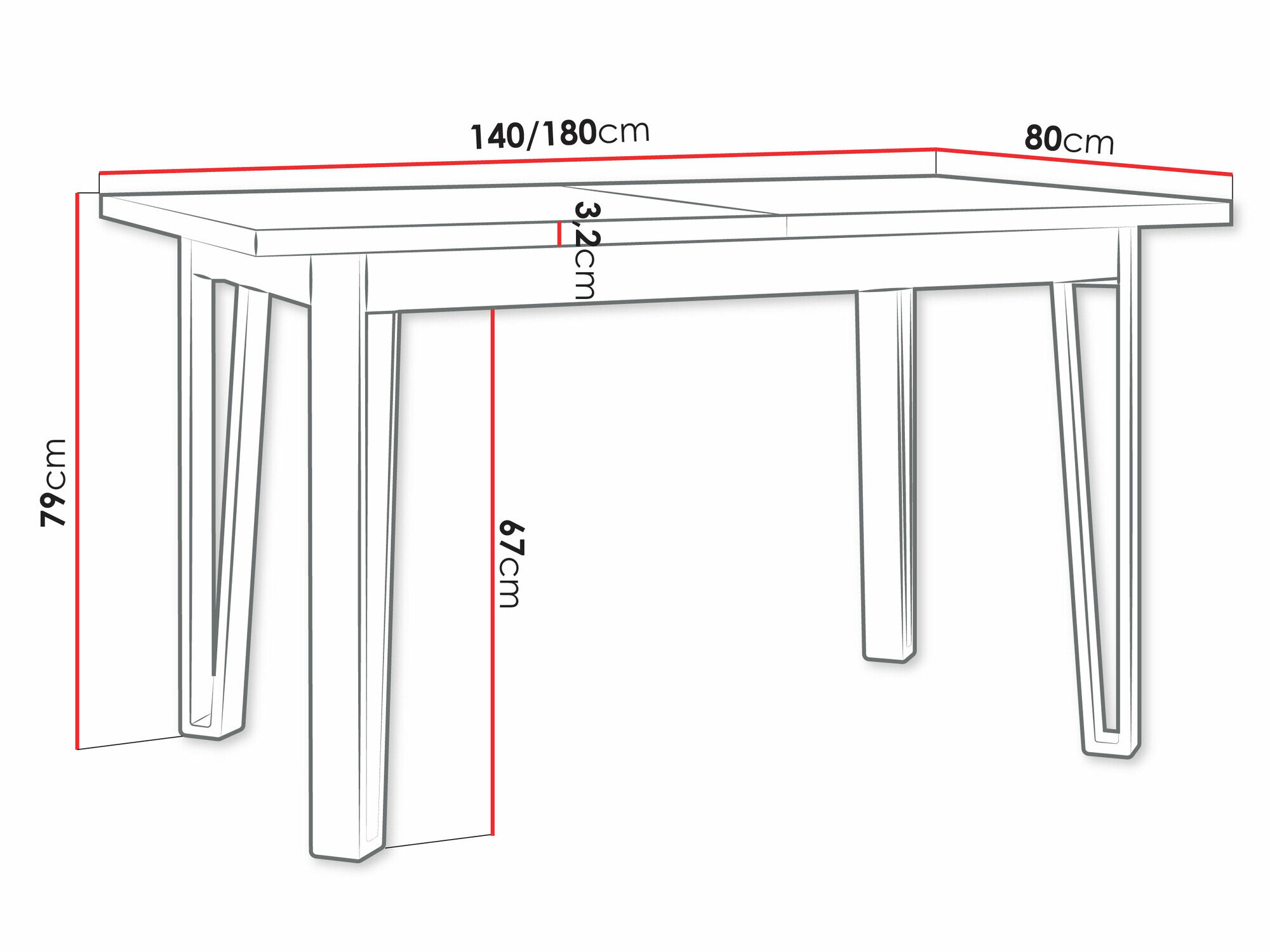 Bord Victorville 354 (Artisan eg + Sort)