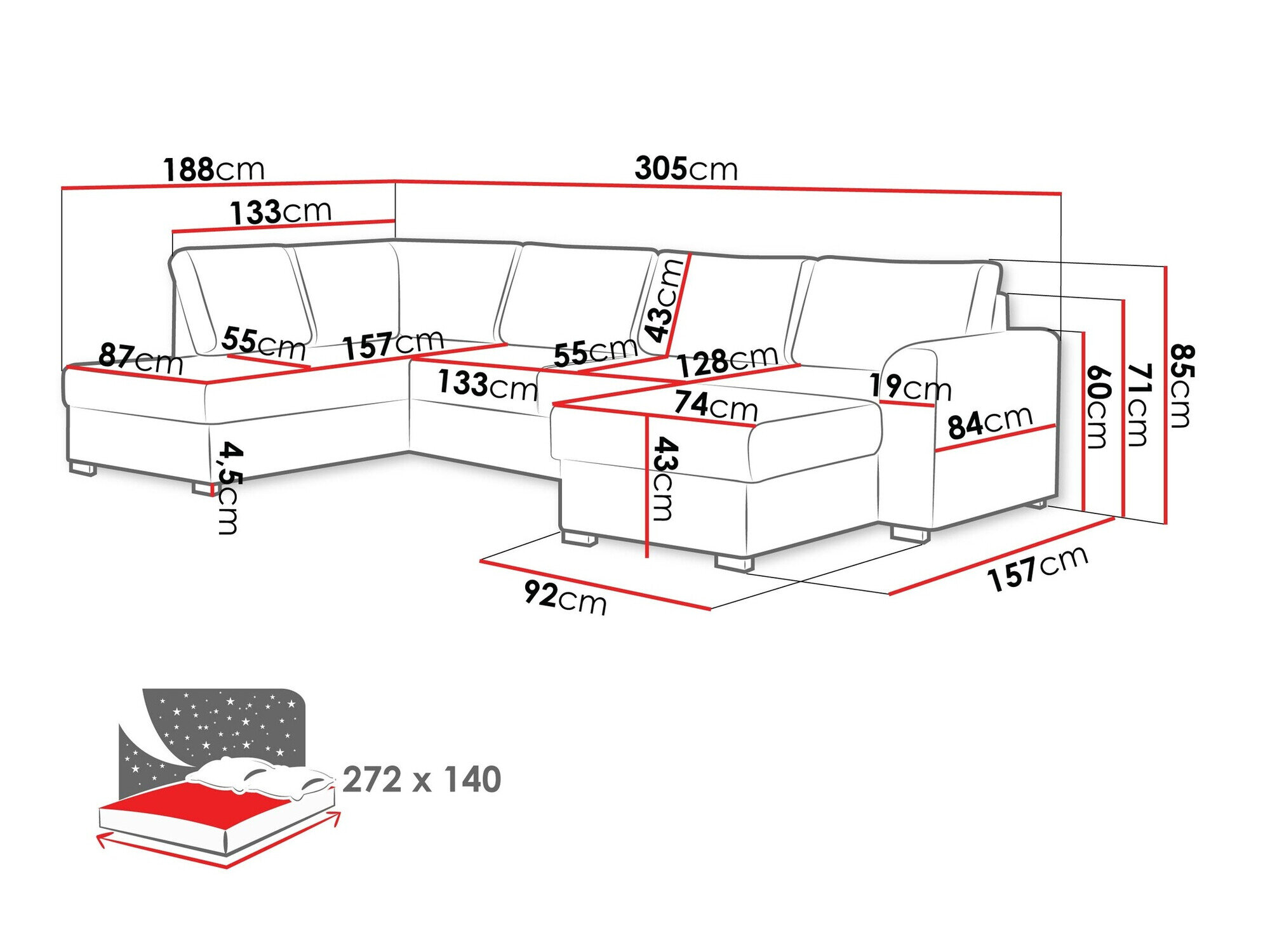 Hjørnesofa Comfivo 189 (Flow 06)