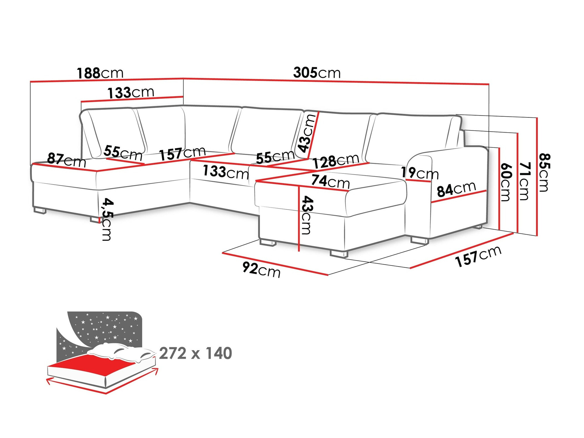 Hjørnesofa Comfivo Flumen (Soft 011 + Majorka 03)