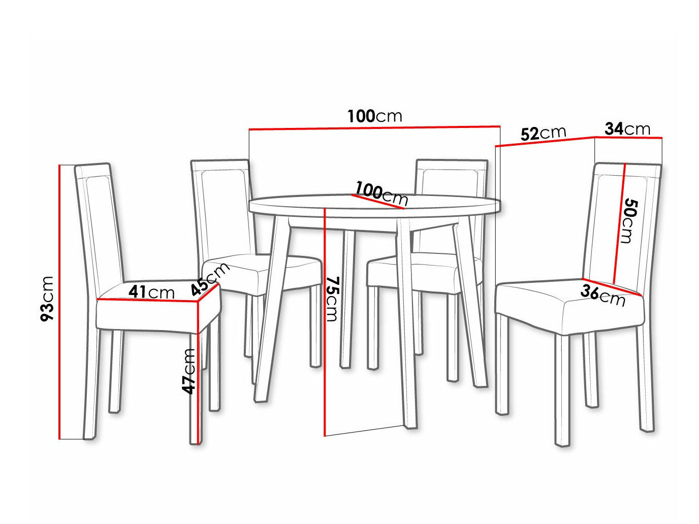 Spisestuesæt Victorville 255