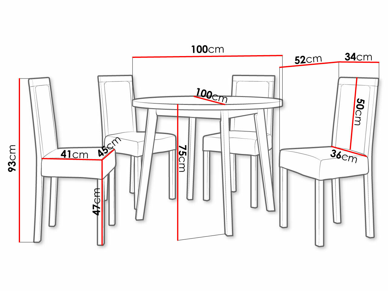 Spisestuesæt Victorville 256 (Grandson eg + Sort)