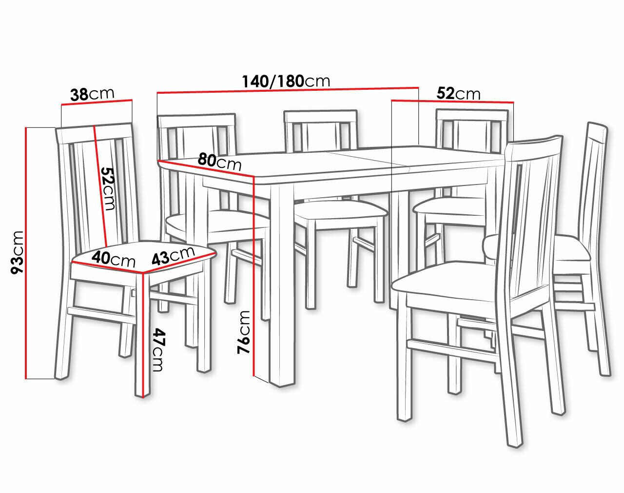 Spisestuesæt Victorville 283