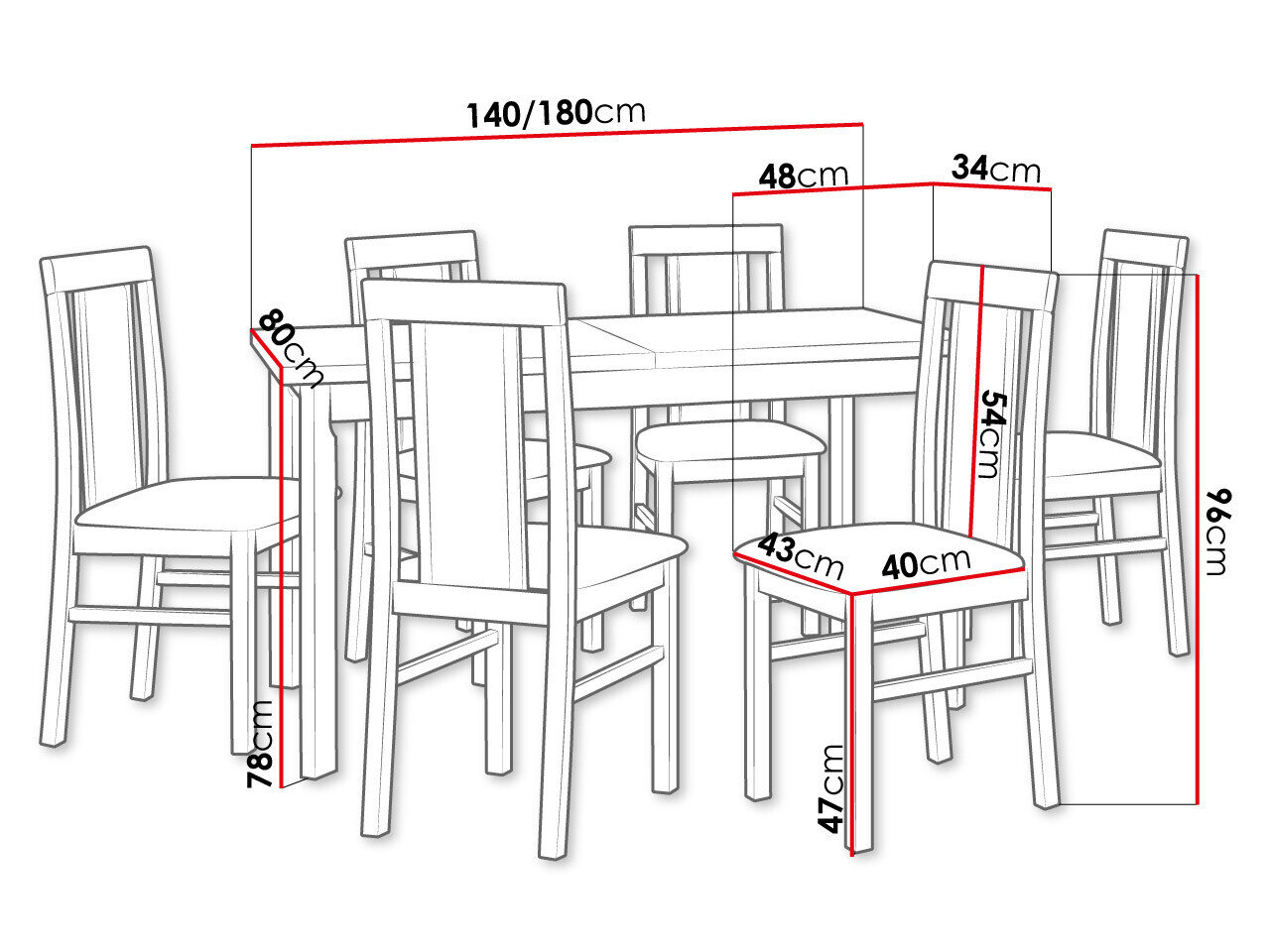 Spisestuesæt Victorville 293 (Nød)