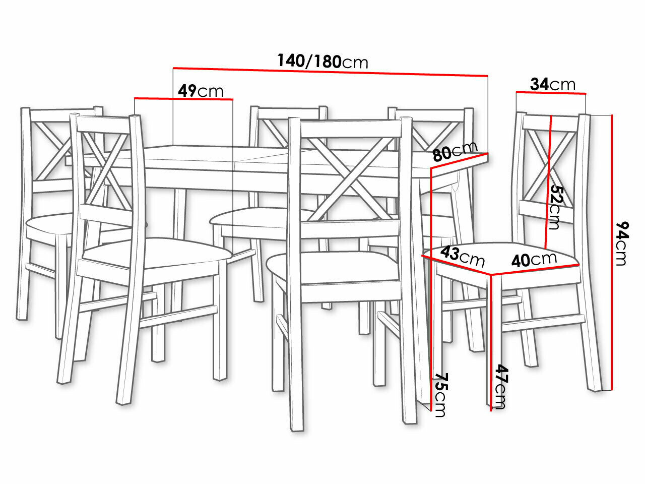 Spisestuesæt Victorville 297