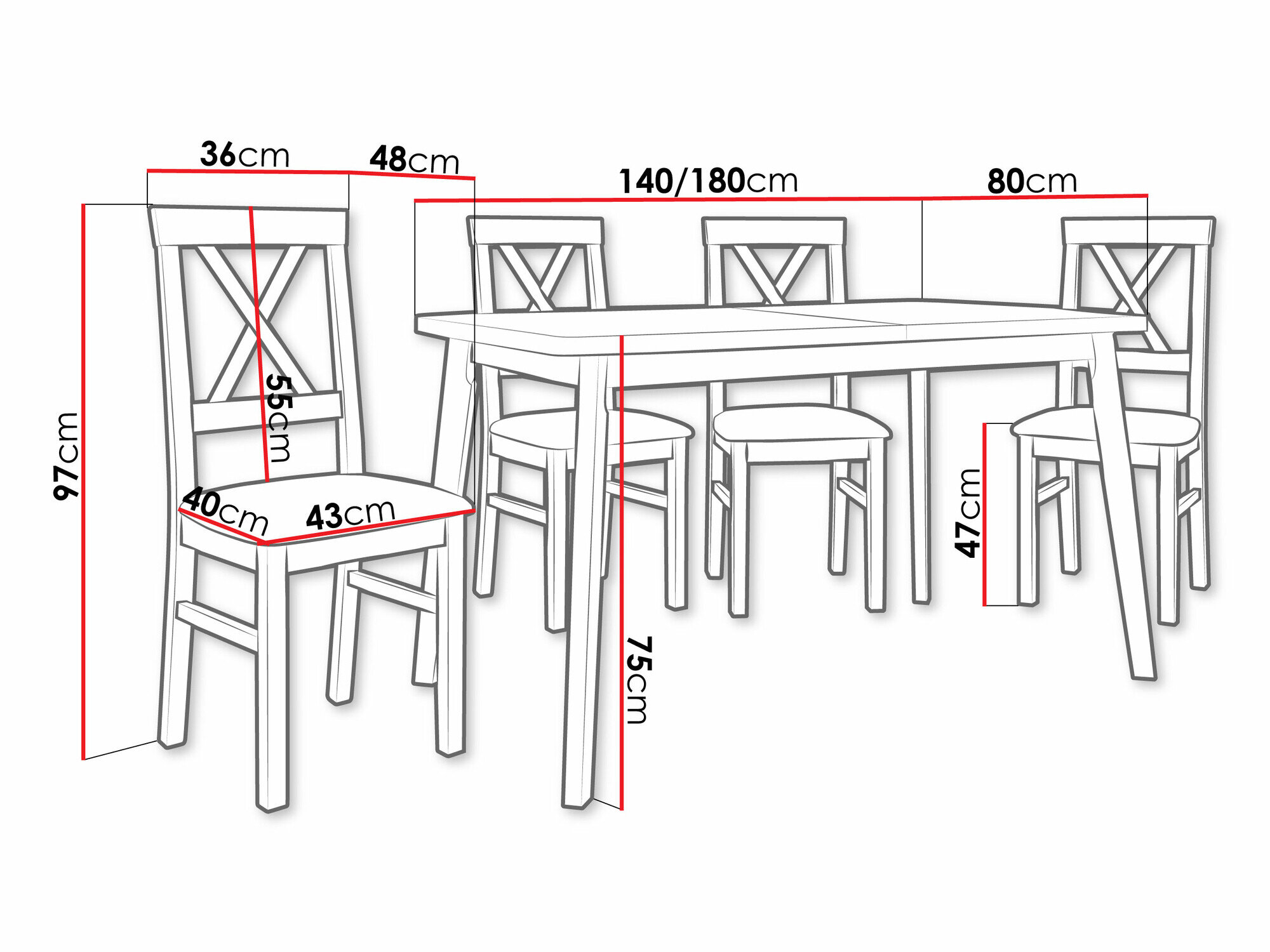 Spisestuesæt Victorville 373