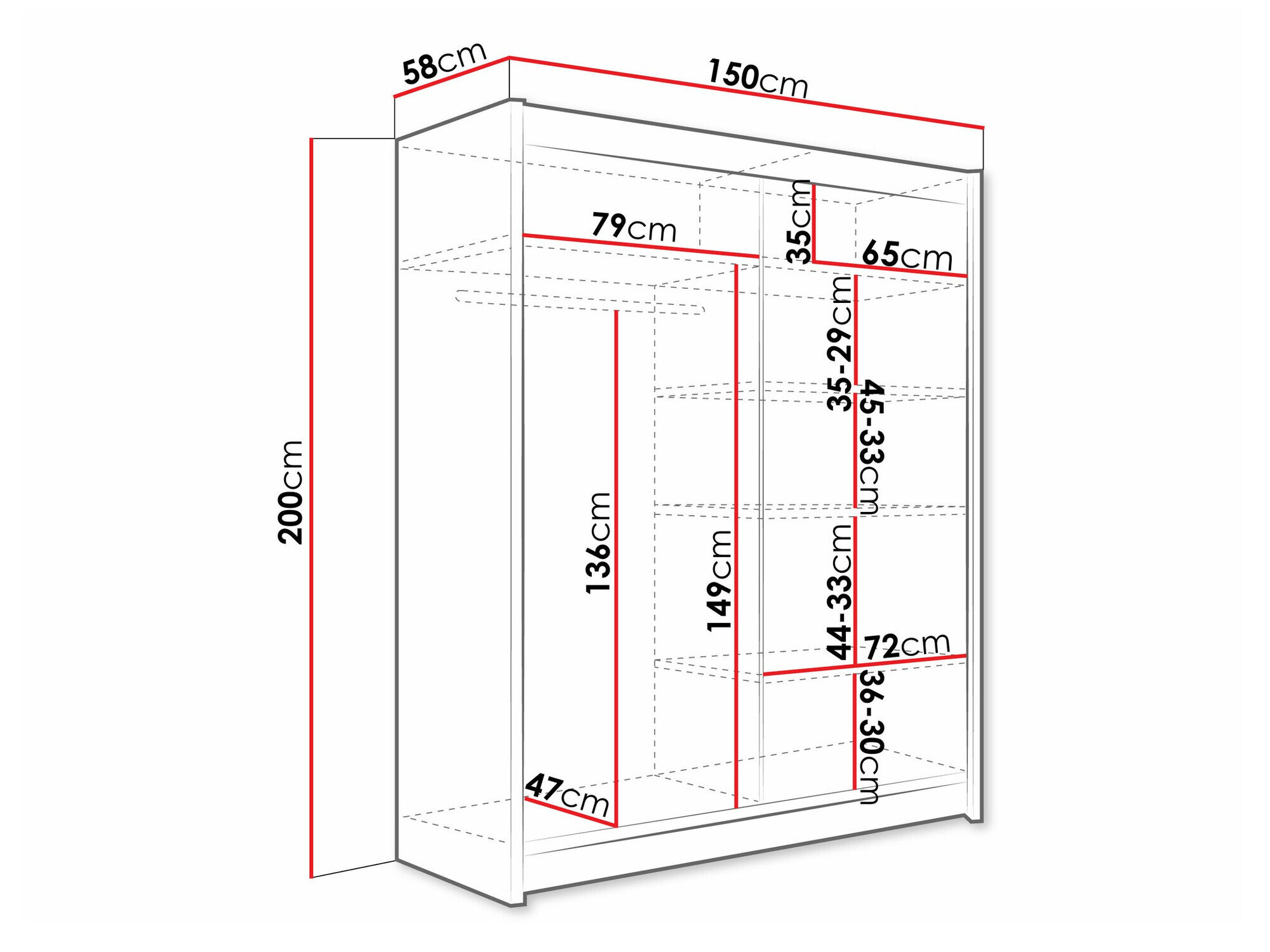 Garderobeskab Closico 103 (Kashmir)