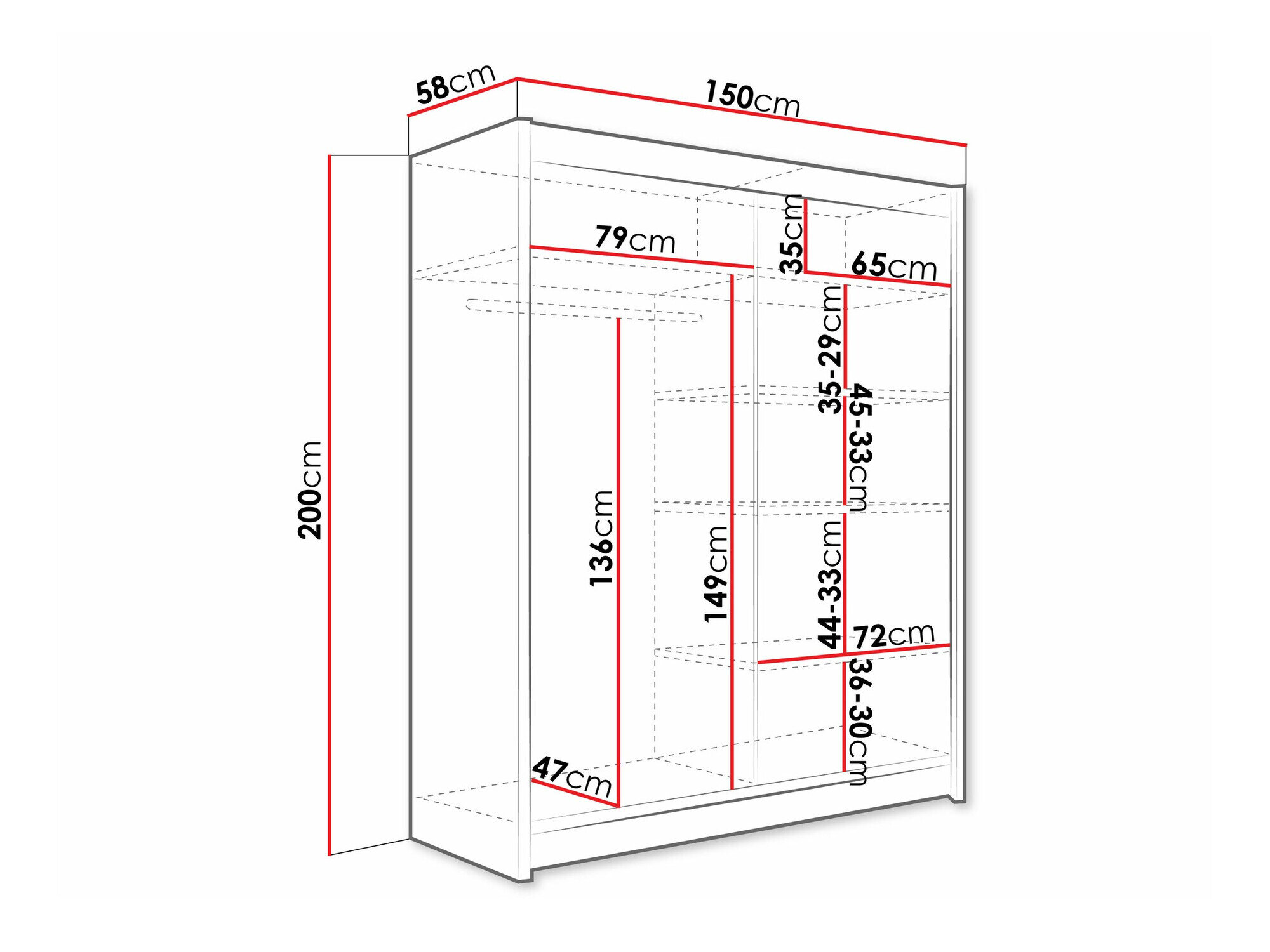 Garderobeskab Closico 103 (Kashmir)