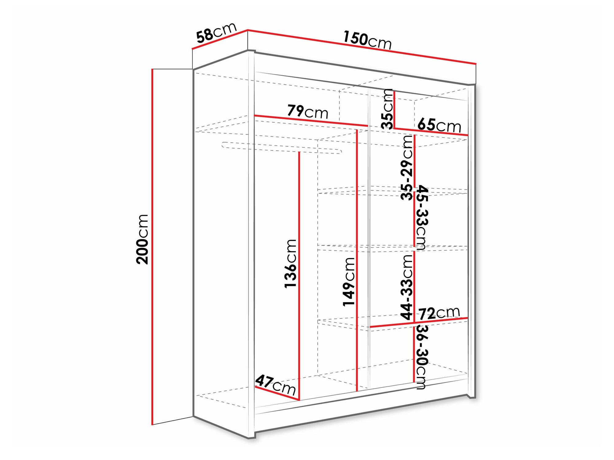 Garderobeskab Closico 104 (Kashmir)