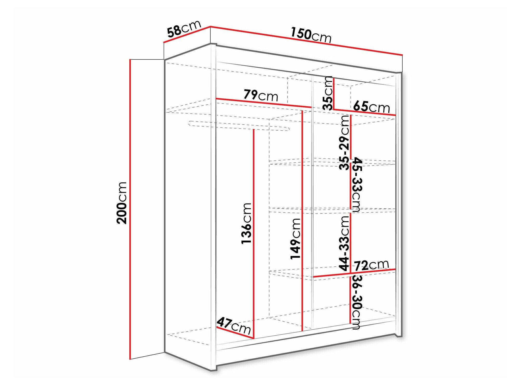 Garderobeskab Closico 114 (Kashmir)