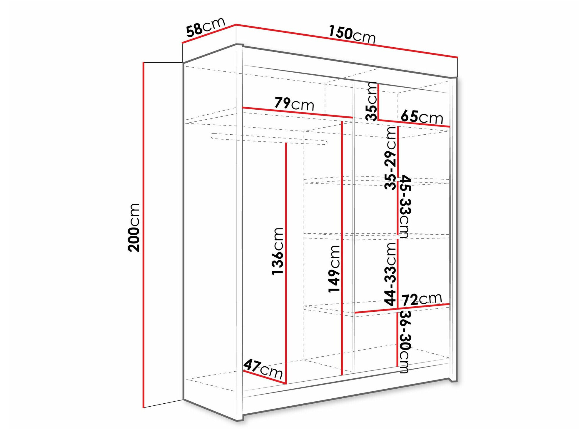 Garderobeskab Closico 114 (Kashmir)