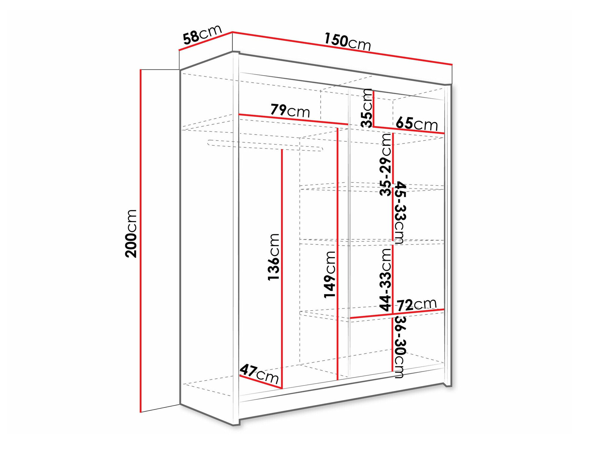 Garderobeskab Closico 116 (Kashmir)