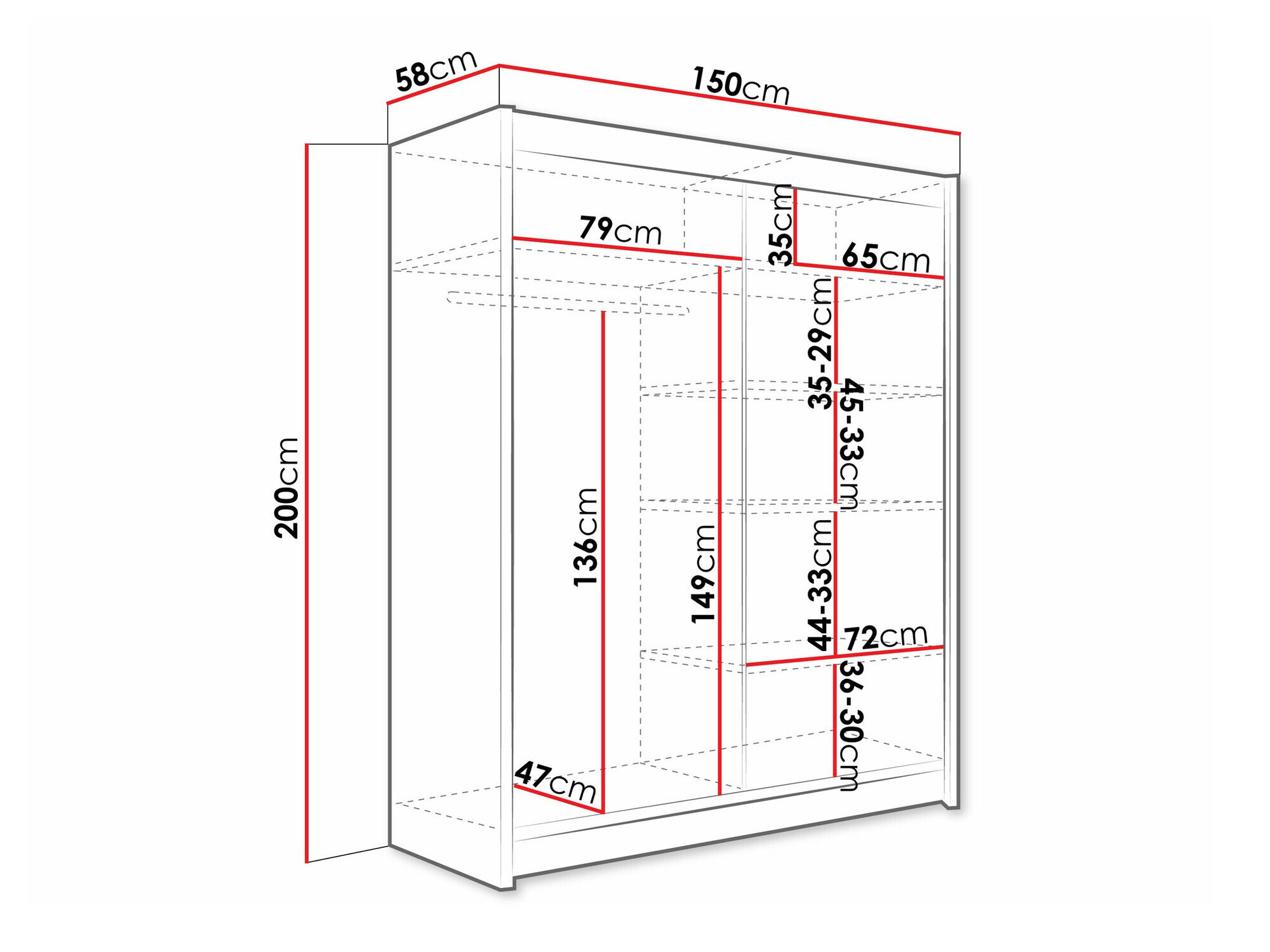Garderobeskab Closico 116 (Kashmir)