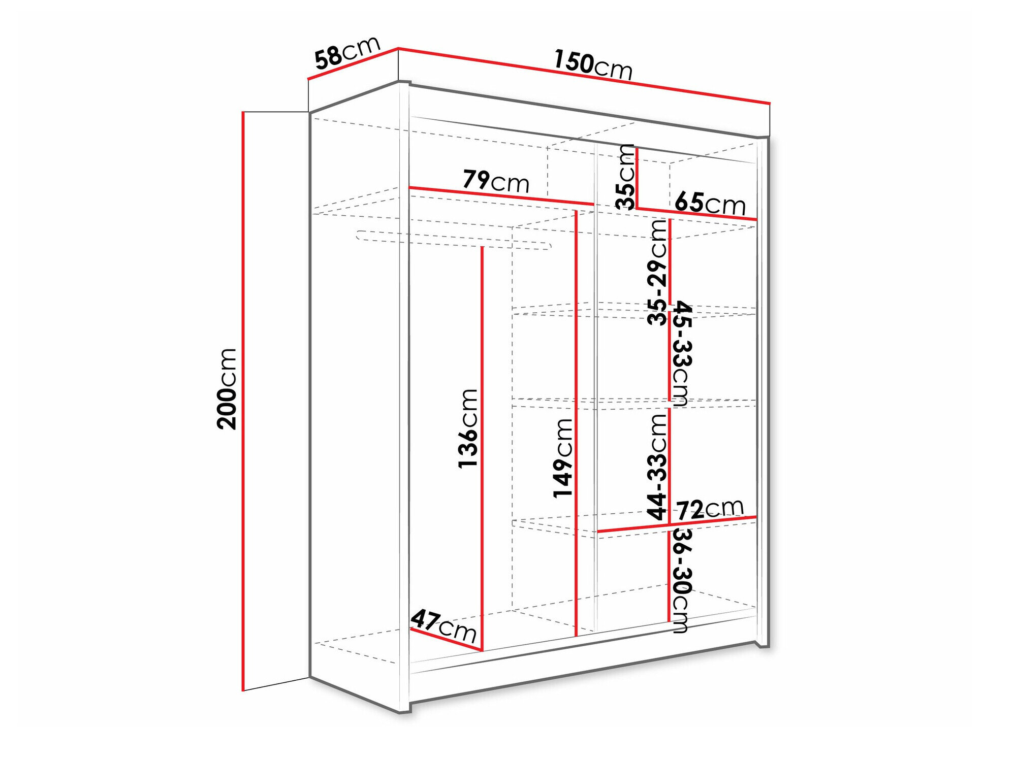Garderobeskab Closico 127 (Kashmir)