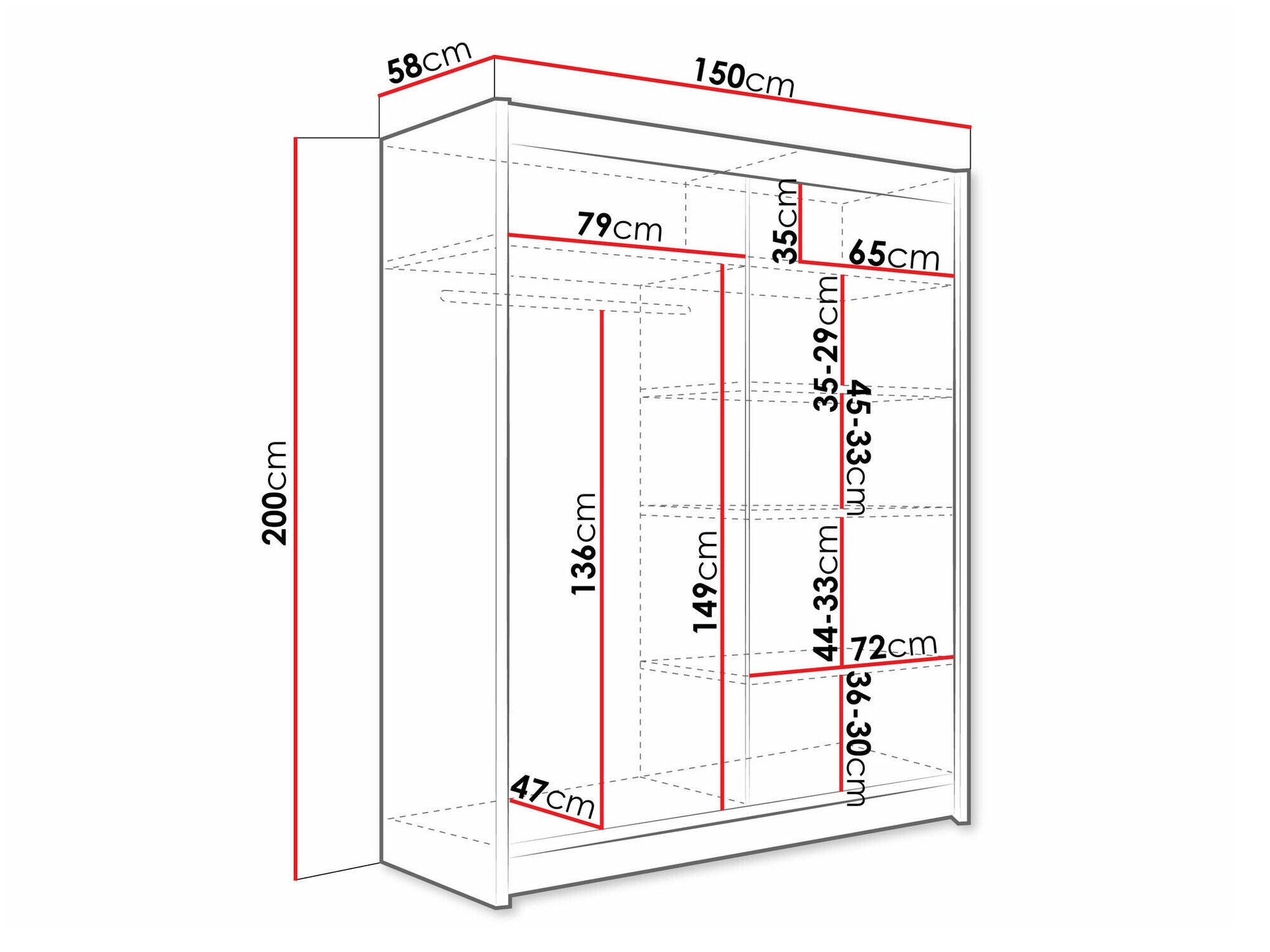 Garderobeskab Closico 127 (Kashmir)