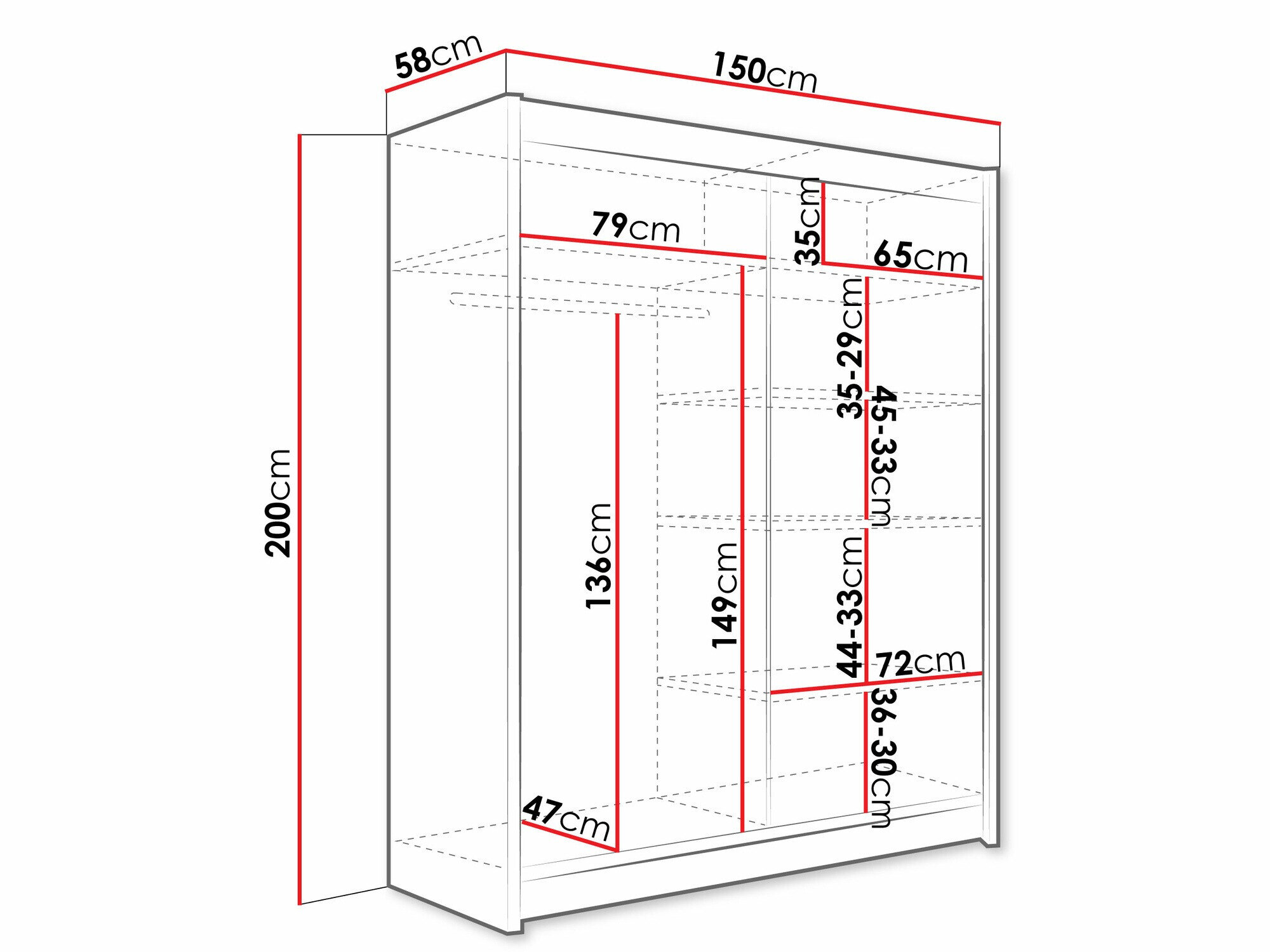 Garderobeskab Closico 135 (Trøffel egetræ)