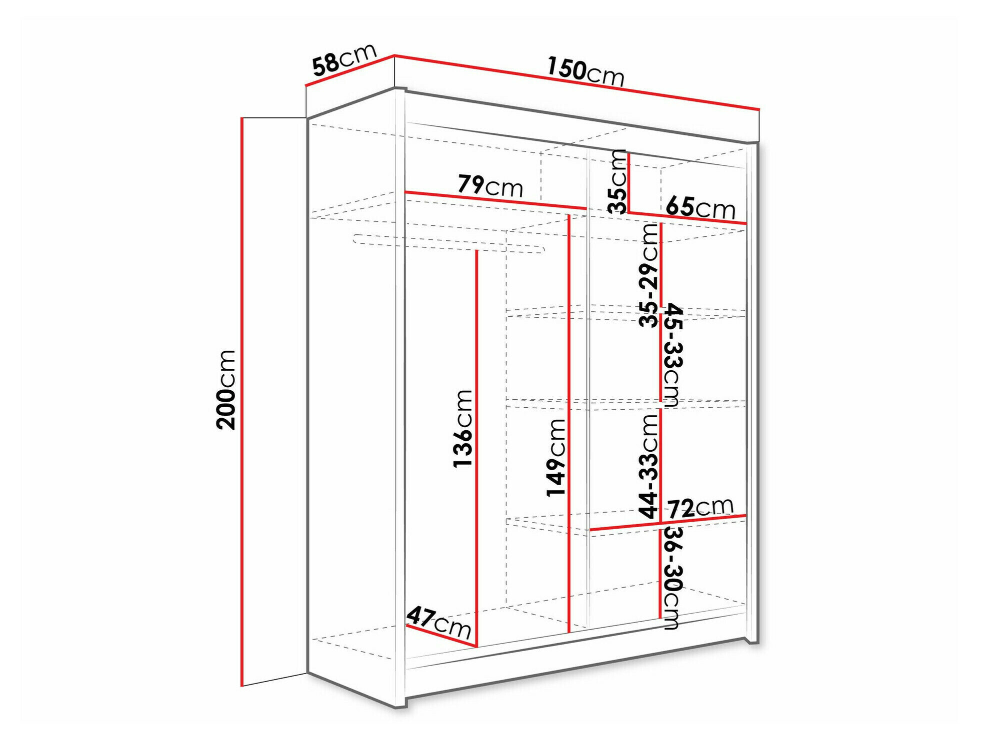 Garderobeskab Closico 157 (Kashmir)