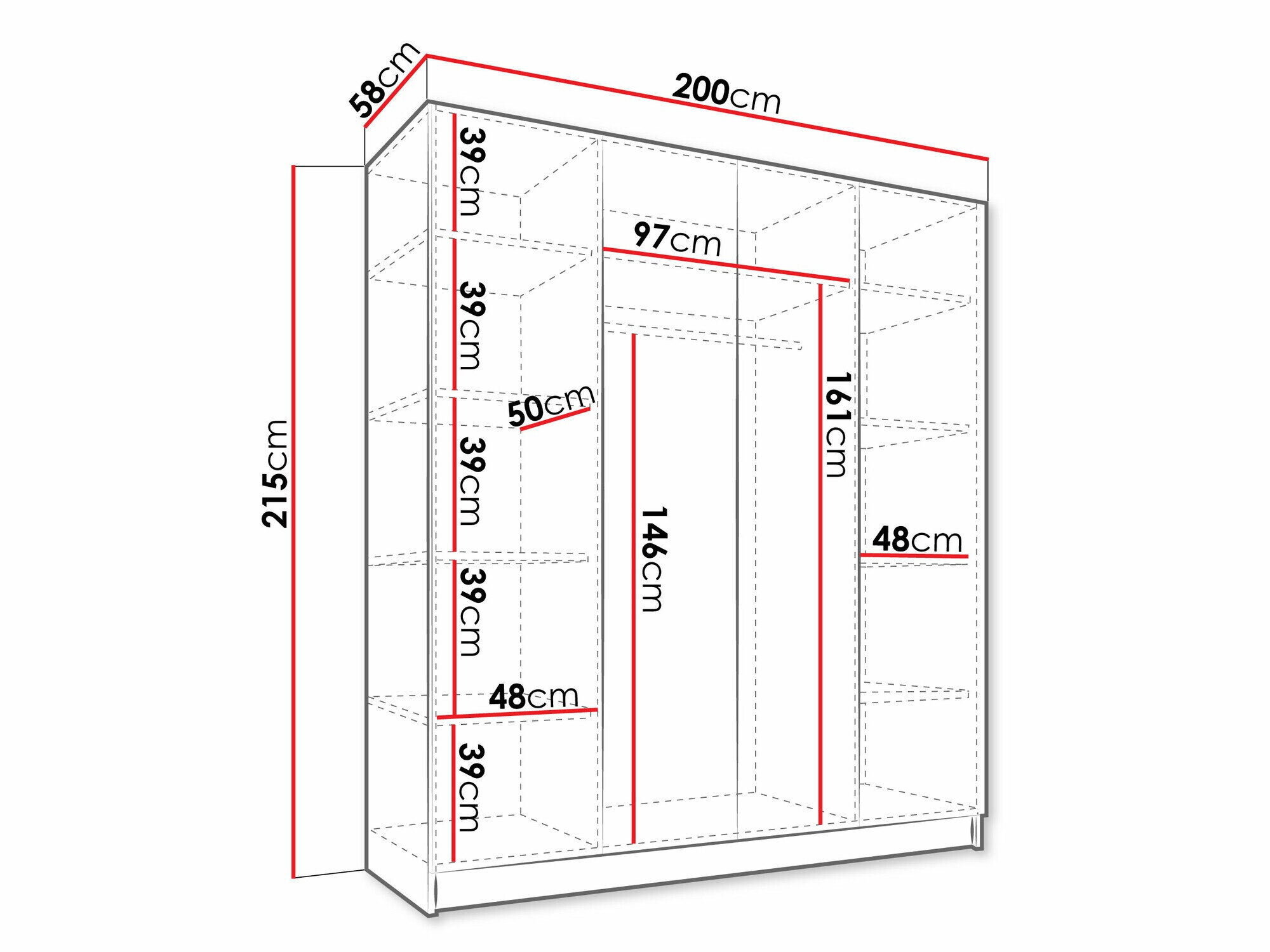 Garderobeskab Closico 191 (Lyst træ + Gylden)