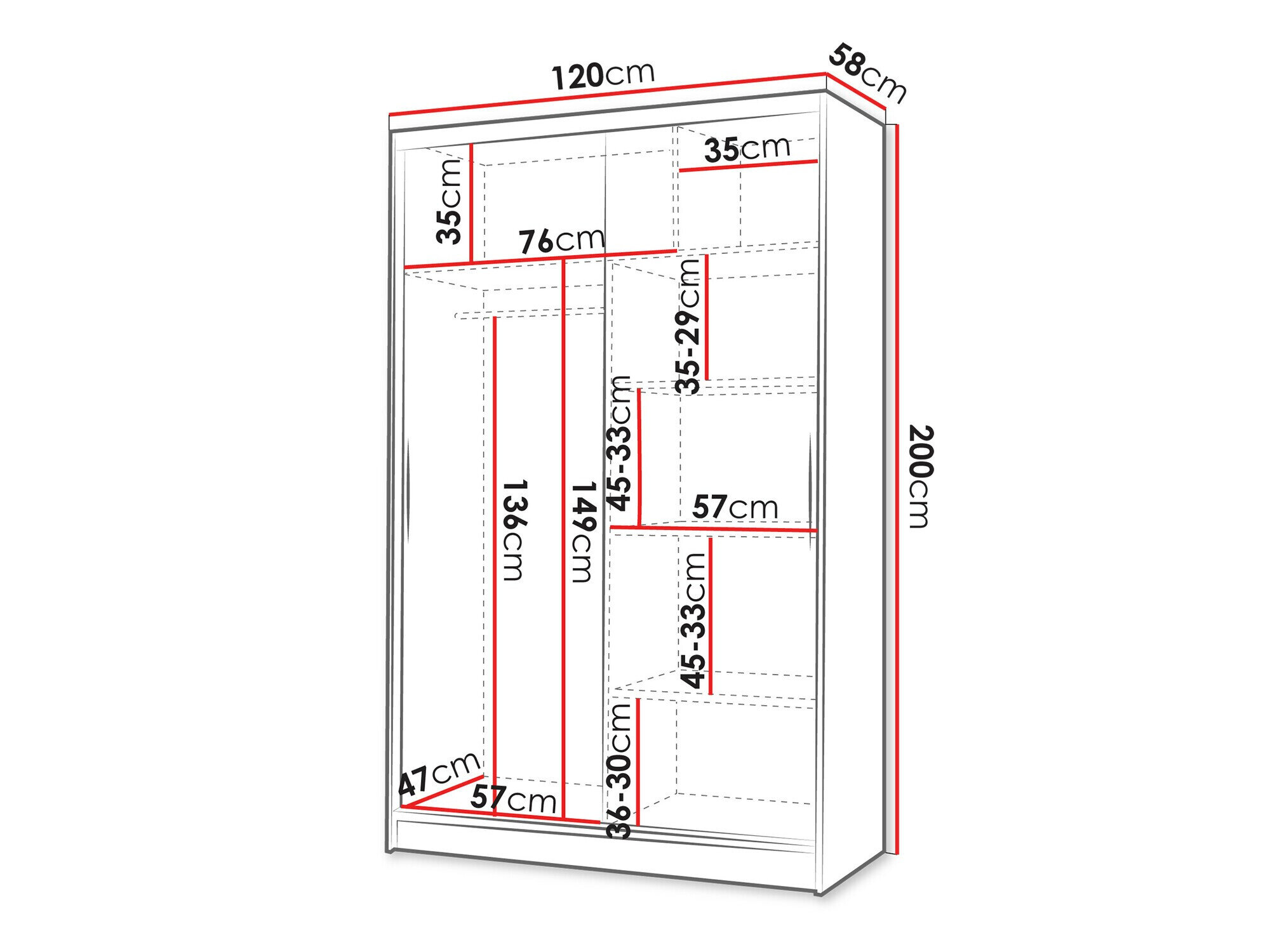 Garderobeskab Closico 148 (Kashmir)