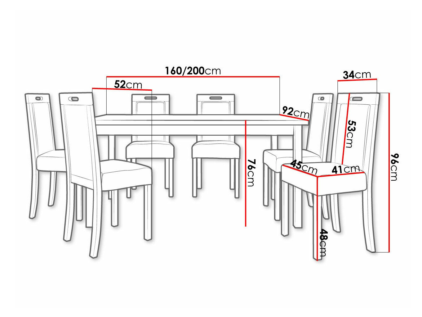 Spisestuesæt Victorville 262 (Hvid)