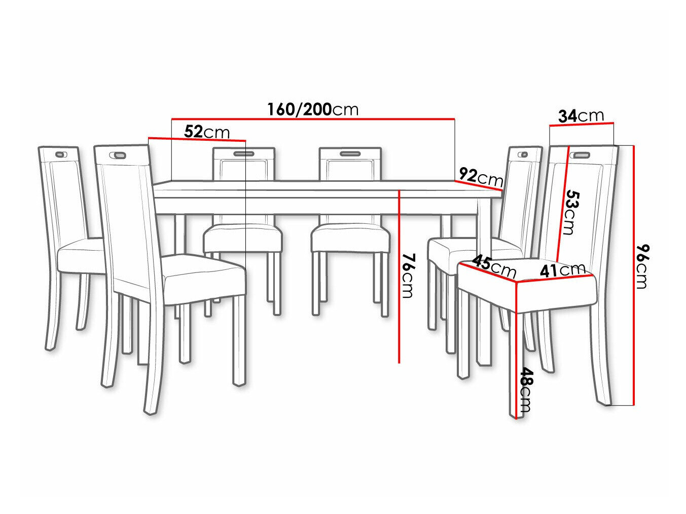 Spisestuesæt Victorville 262 (Nød)