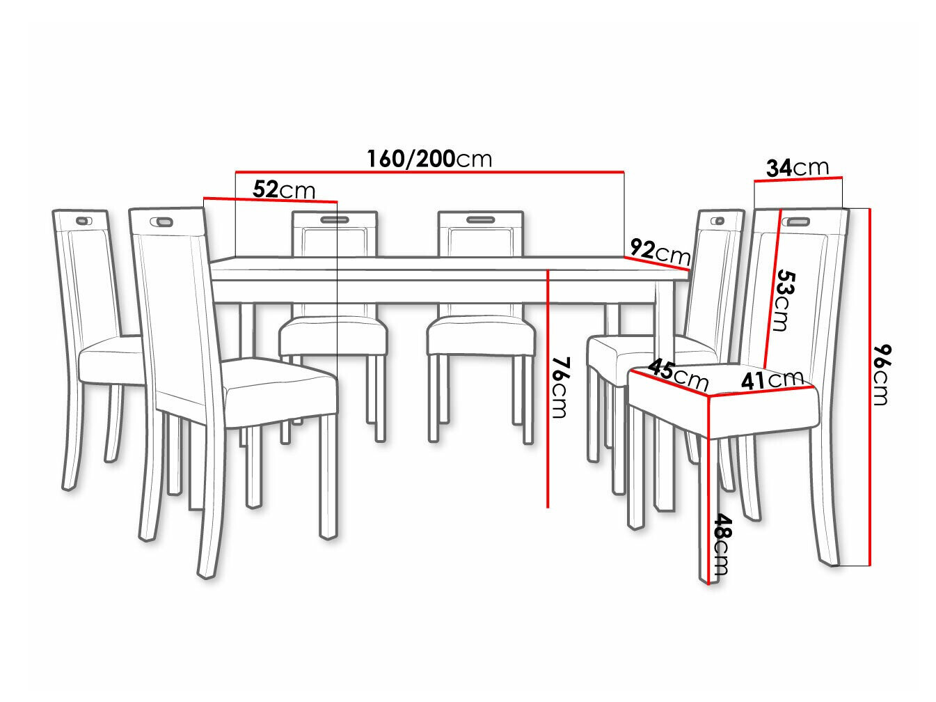 Spisestuesæt Victorville 262 (Nød)