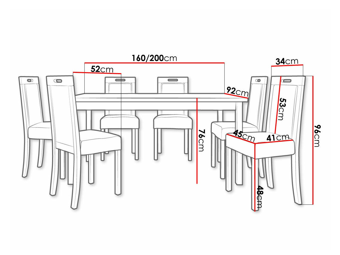 Spisestuesæt Victorville 262 (Sonoma eg)