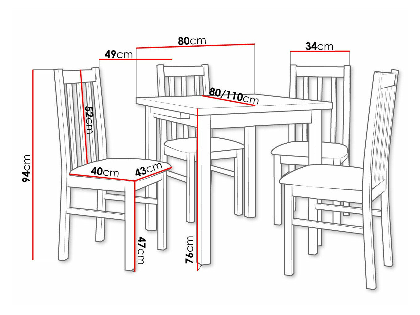 Spisestuesæt Victorville 263 (Nød)