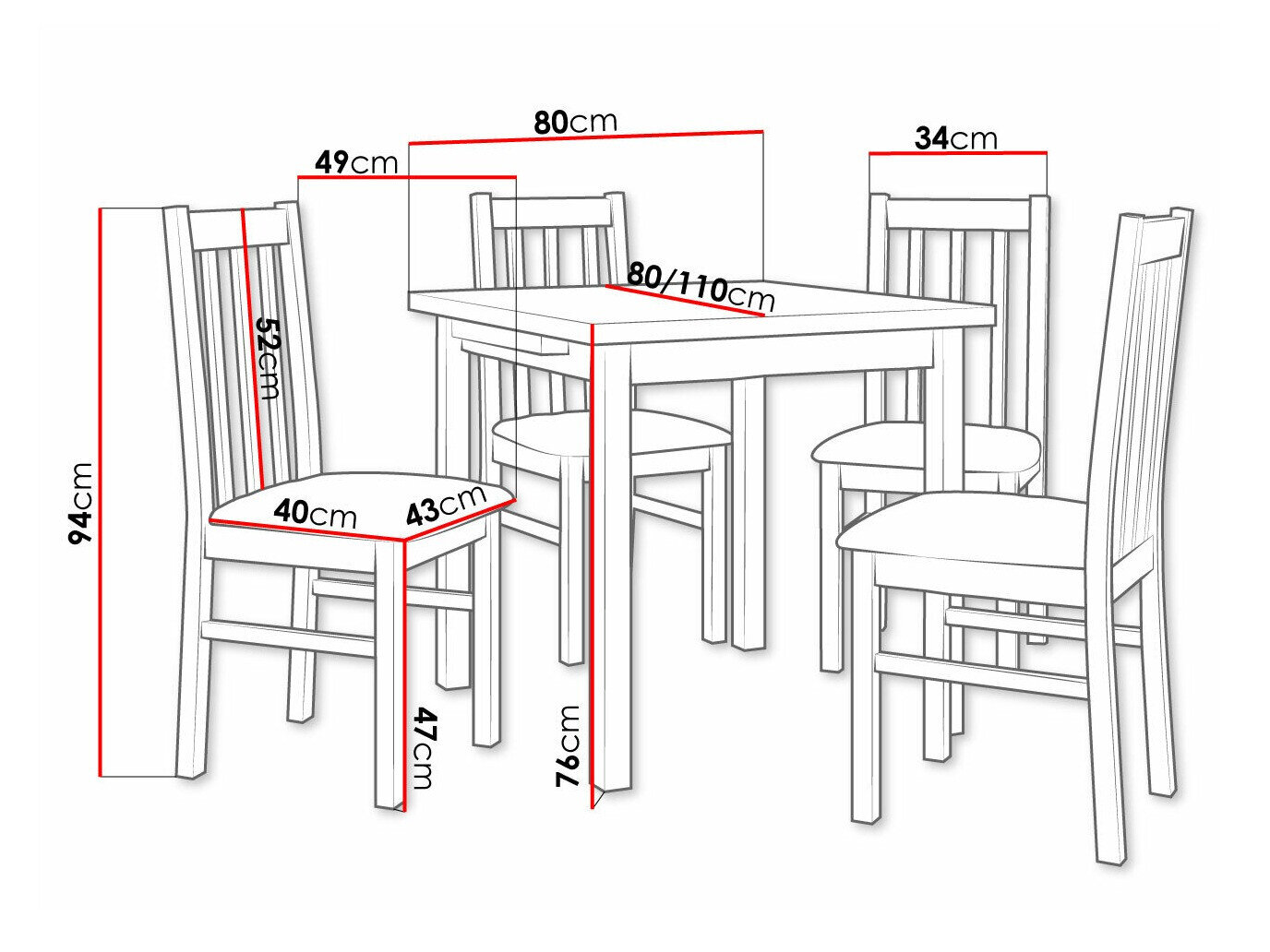 Spisestuesæt Victorville 263 (Nød)