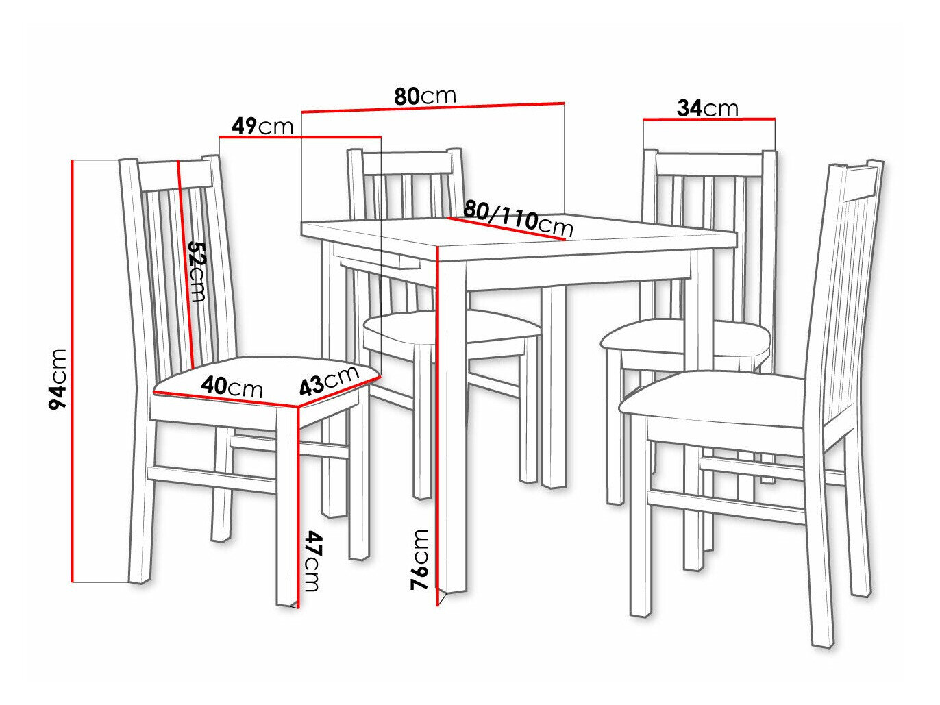 Spisestuesæt Victorville 263 (Sonoma eg)