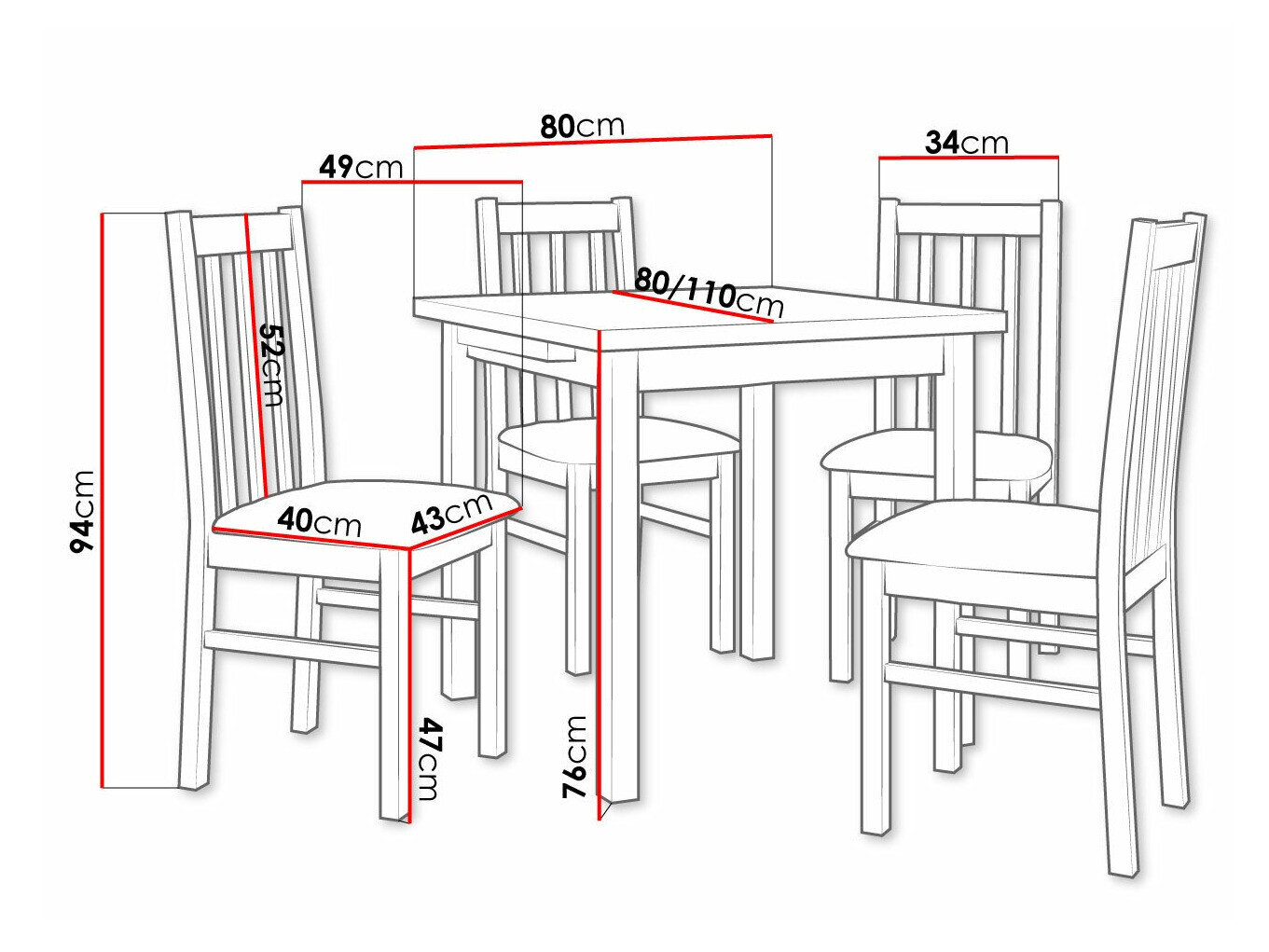 Spisestuesæt Victorville 263 (Sonoma eg)