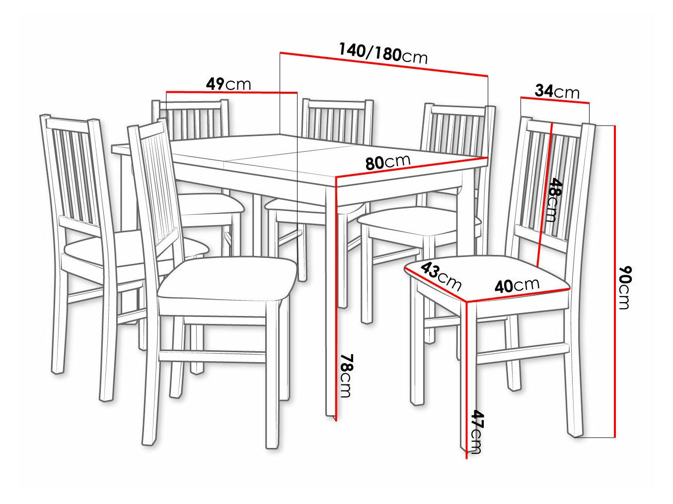 Spisestuesæt Victorville 264 (Sonoma eg)