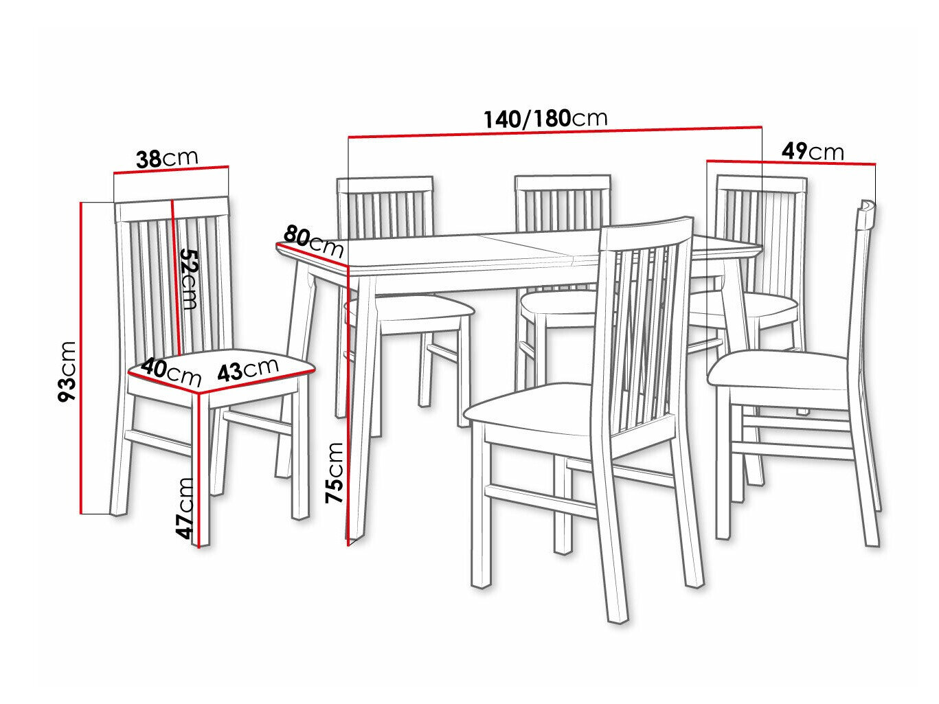 Spisestuesæt Victorville 267 (Sonoma eg)