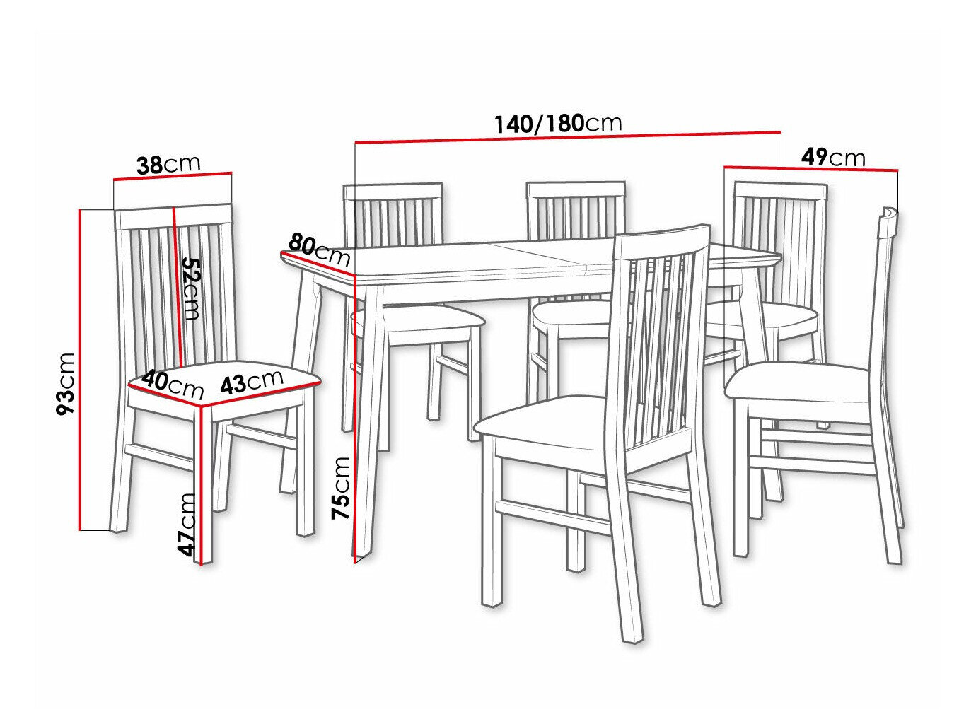 Spisestuesæt Victorville 267 (Sonoma eg)