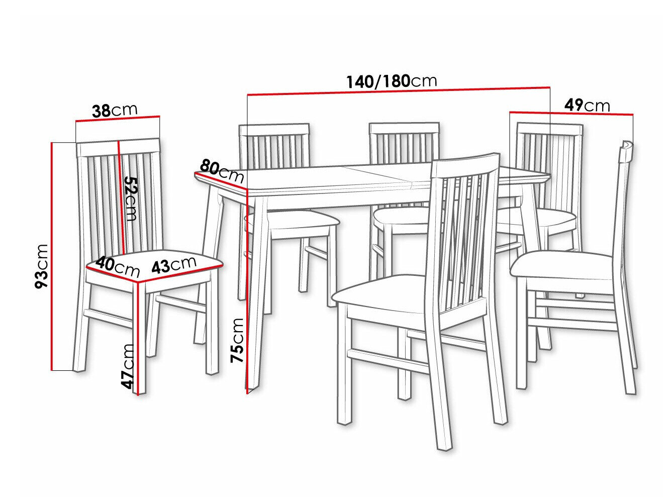 Spisestuesæt Victorville 267 (Sonoma eg)