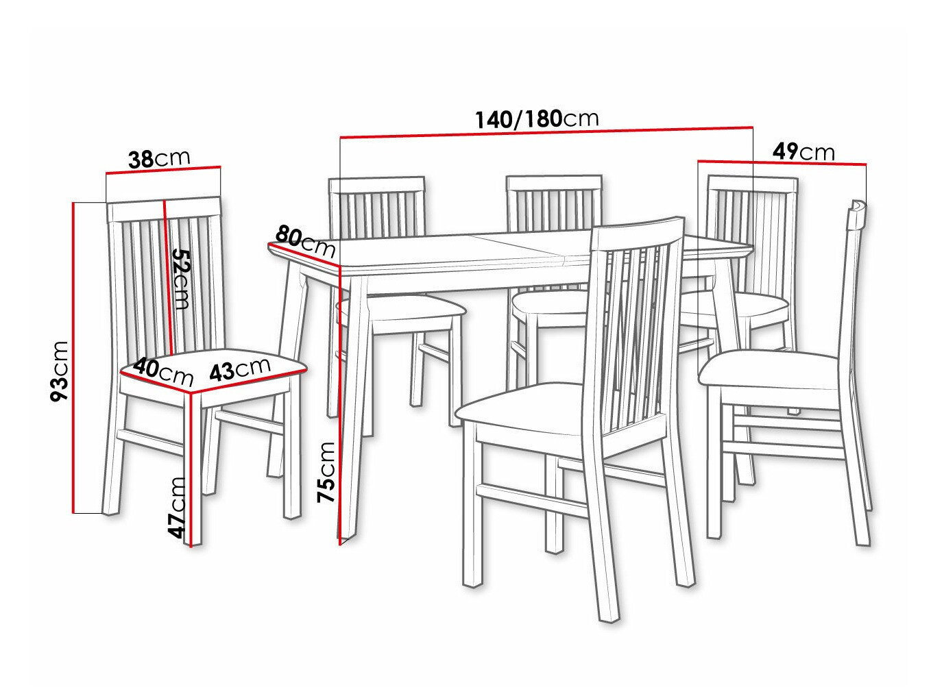 Spisestuesæt Victorville 267 (Sonoma eg)