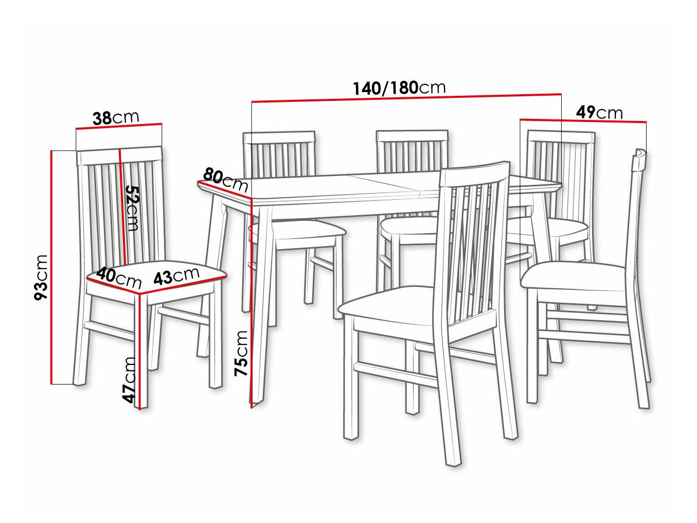 Spisestuesæt Victorville 267 (Sonoma eg)
