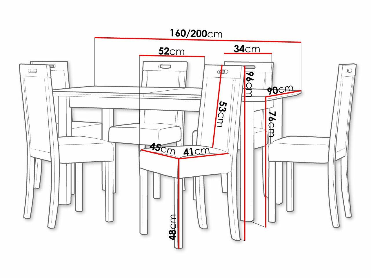 Spisestuesæt Victorville 278 (Hvid)