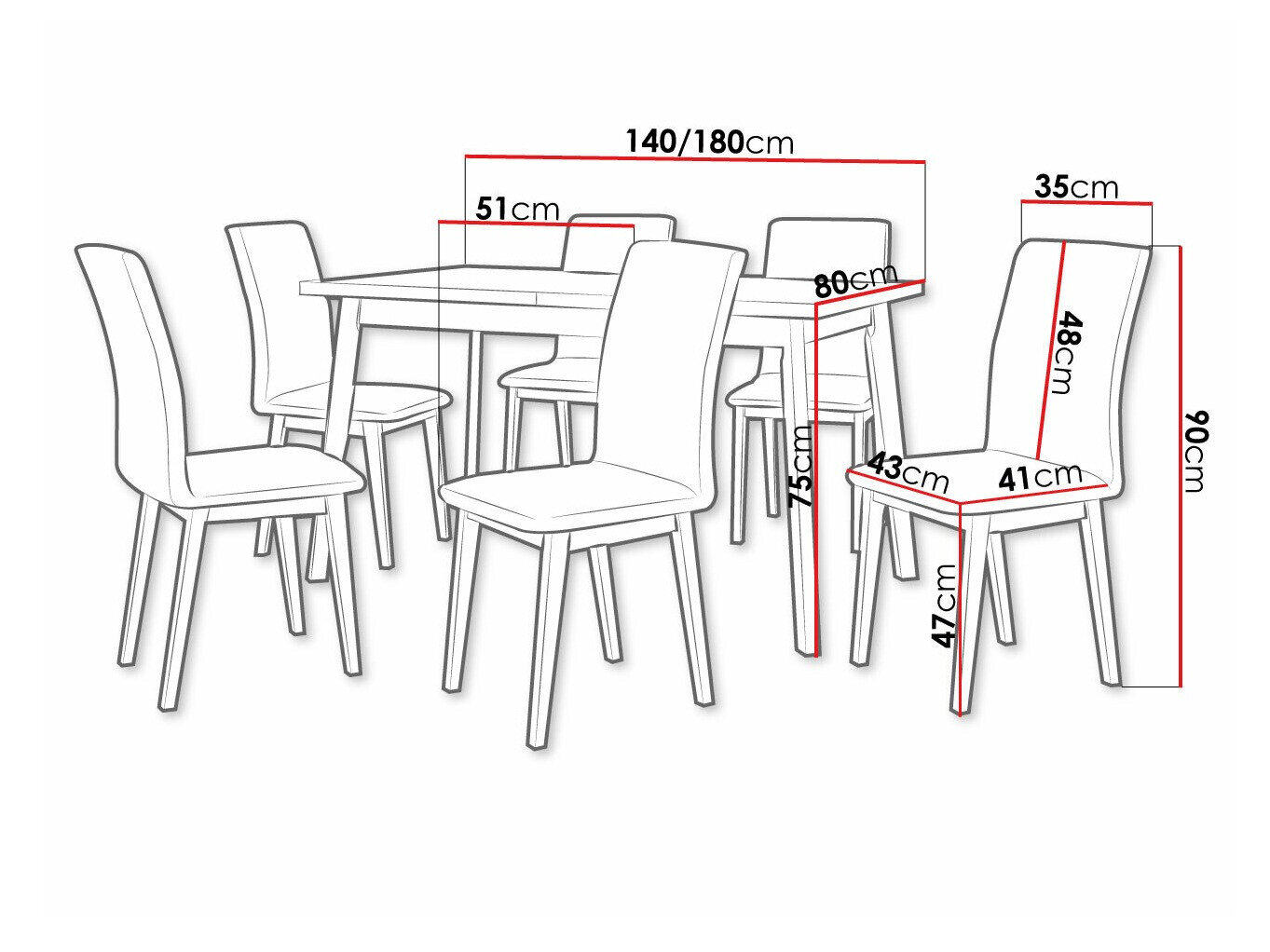 Spisestuesæt Victorville 288 (Grandson eg + Sort)