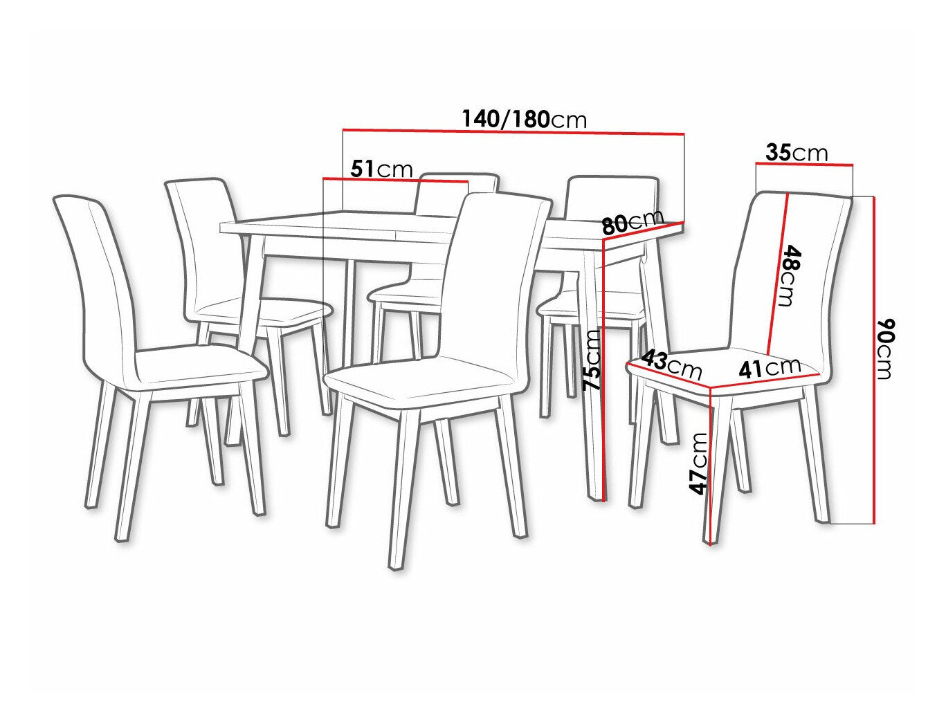 Spisestuesæt Victorville 288 (Grandson eg + Sort)