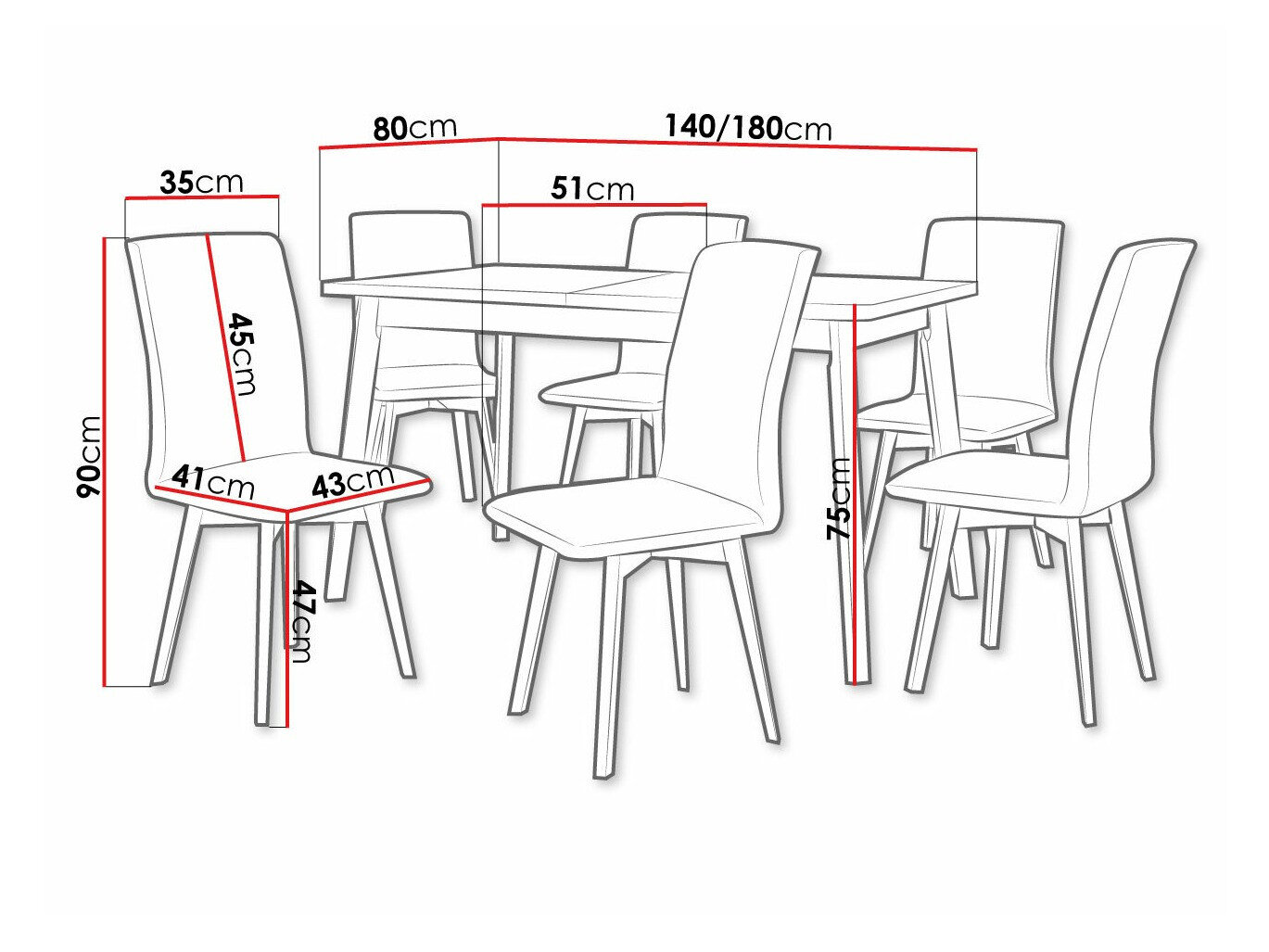 Spisestuesæt Victorville 291 (Grandson eg + Hvid)